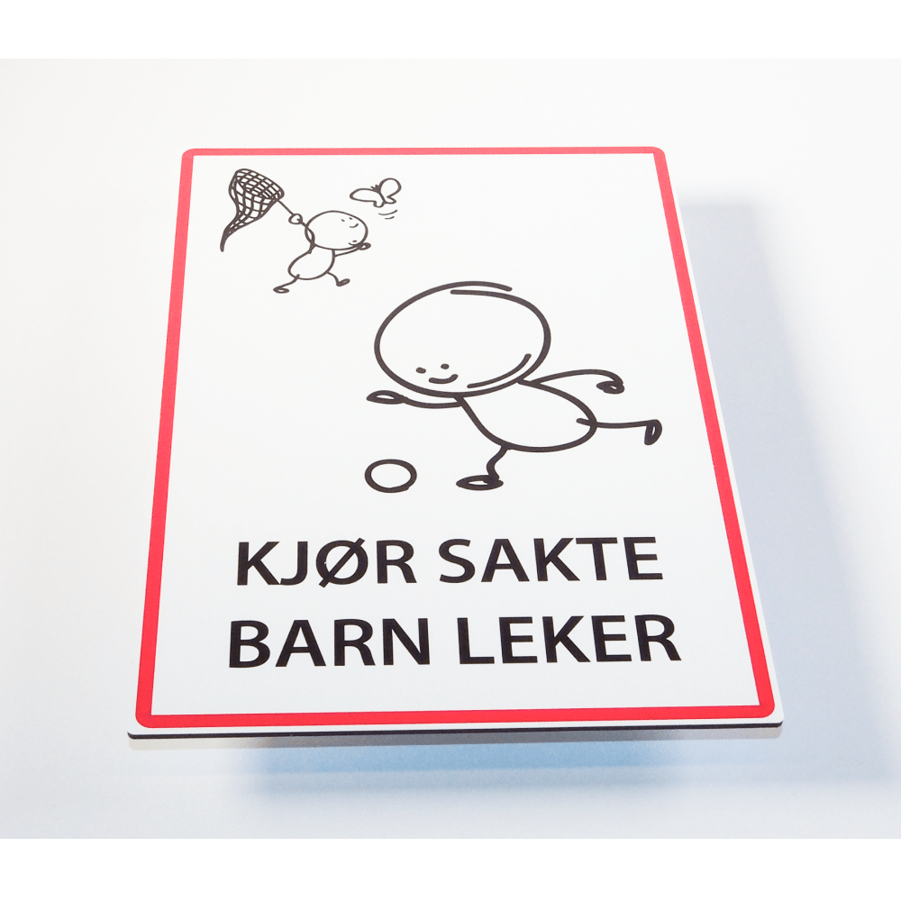 Kjør sakte barn leker - Skilt - Skilthandelen