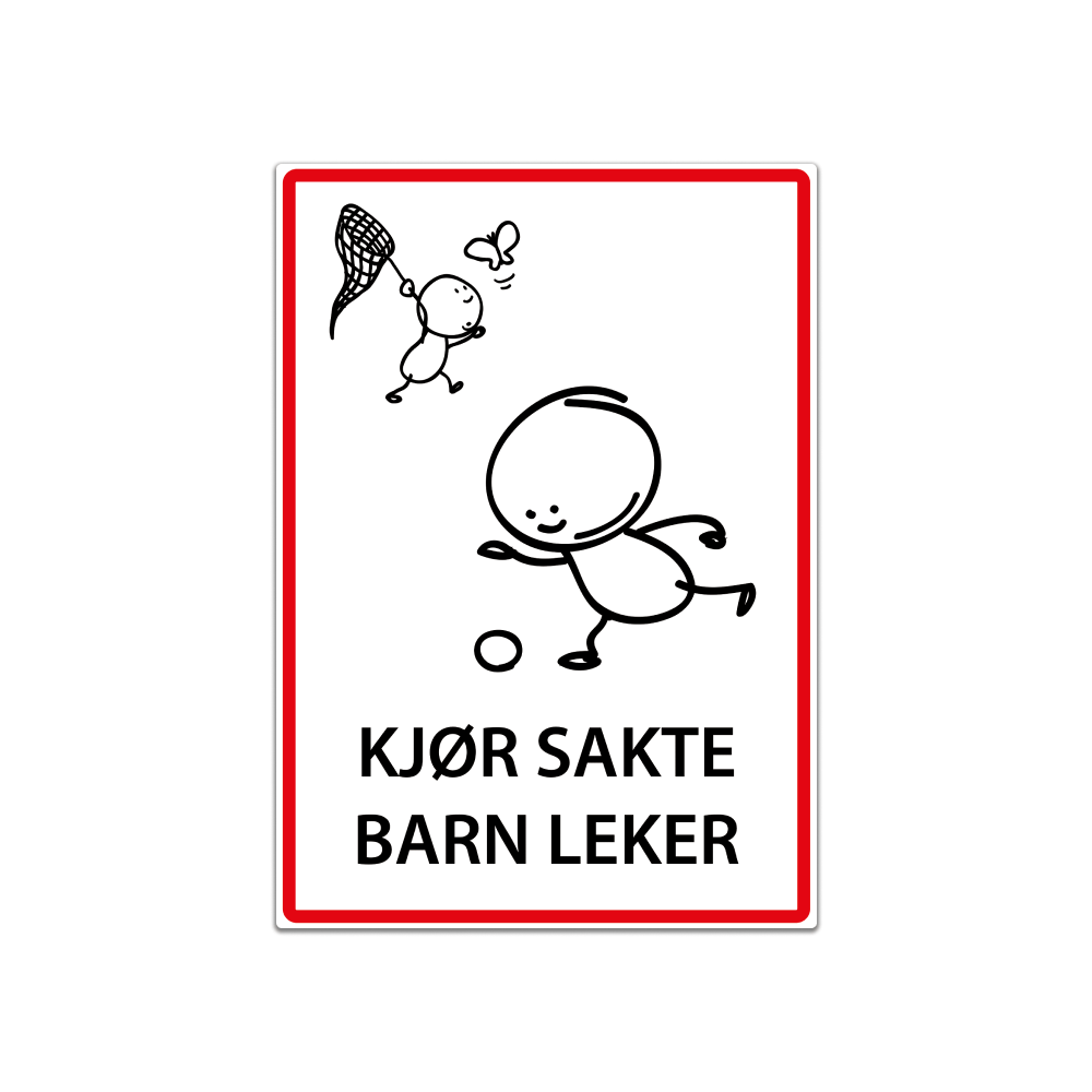Kjør sakte barn leker - Skilt - Skilthandelen