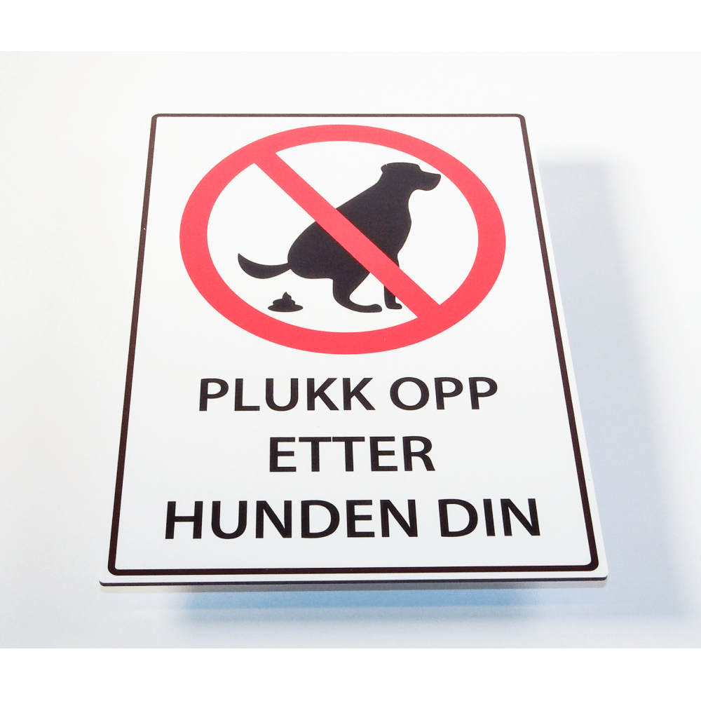 Plukk opp etter hunden - Skilt - Skilthandelen