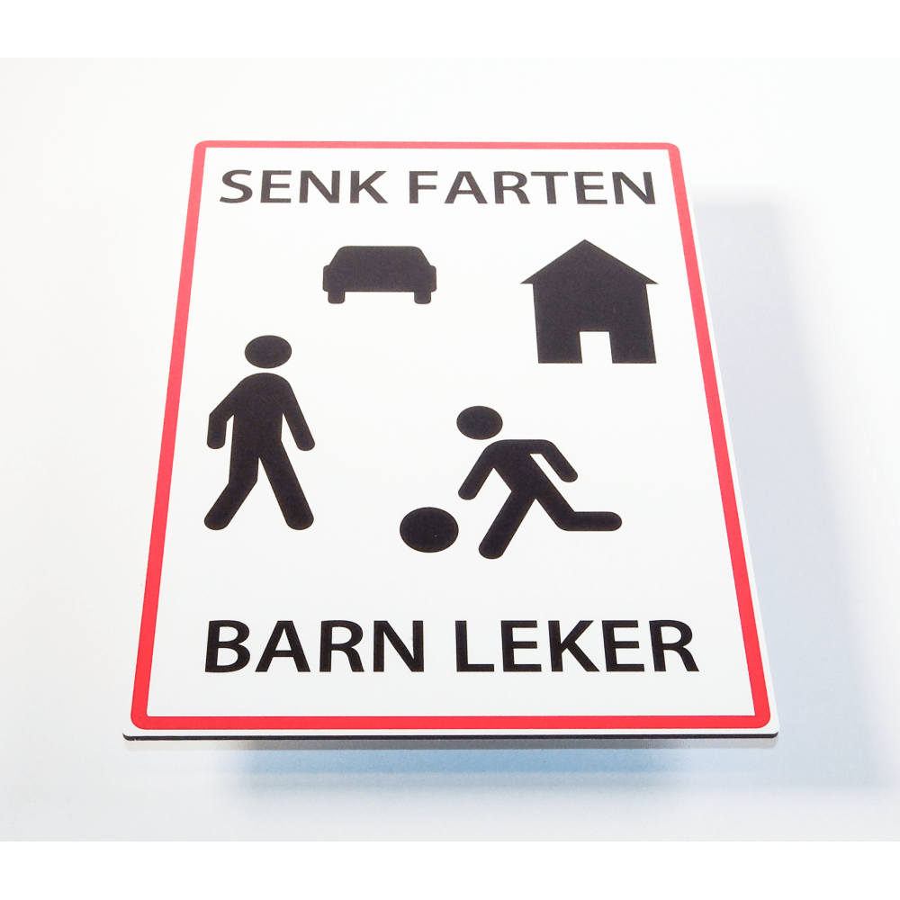 Senk farten barn leker - Skilt - Skilthandelen