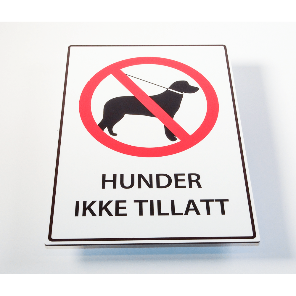 Hunder ikke tillatt - Skilt - Skilthandelen