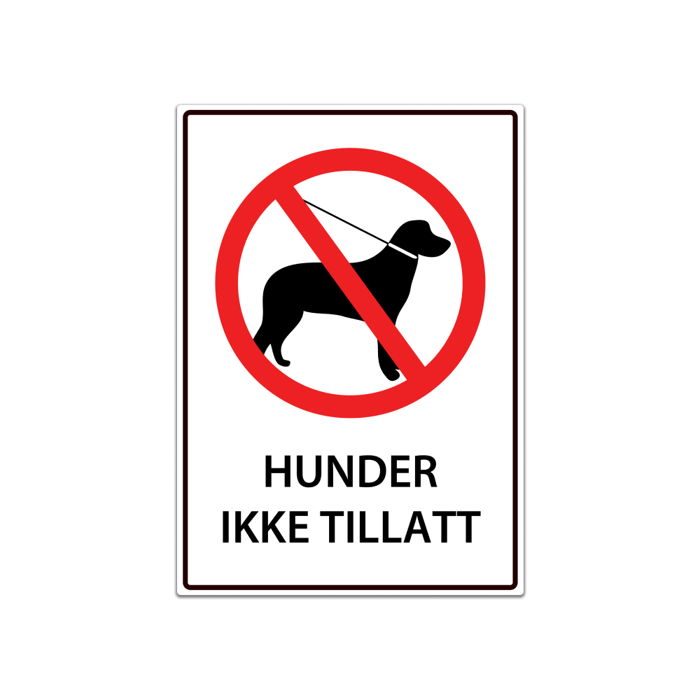 Hunder ikke tillatt - Skilt - Skilthandelen